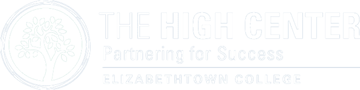 Logo for The High Center, Partnering for Success. Elizabethtown College.