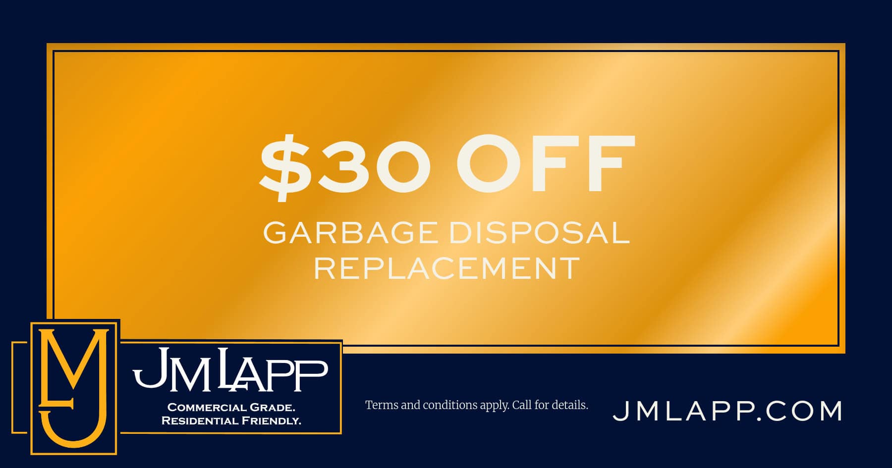 $30 OFF Garbage Disposal Replacement.