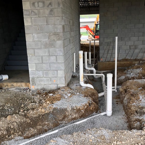 Commercial plumbing installation by JM Lapp.