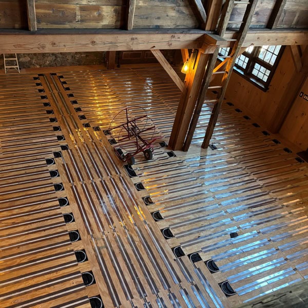 Radiant floor heating installation by JM Lapp providing HVAC and plumbing services in New Holland, PA.