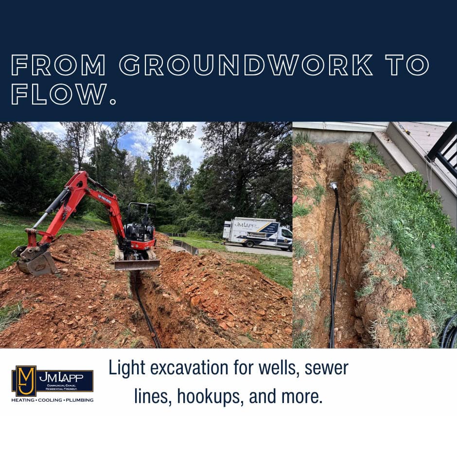 Light excavation for wells, sewer lines, hookups, and more.