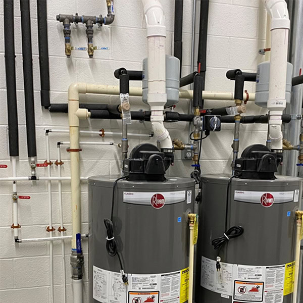 Two Rheem water heaters installed by JM Lapp.